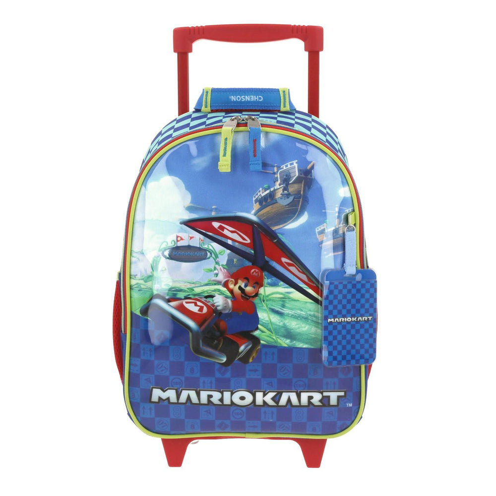 MOCHILA CON RUEDAS MEDIANA CHENSON AZUL MARIO BROS FLEWN MB66138-9