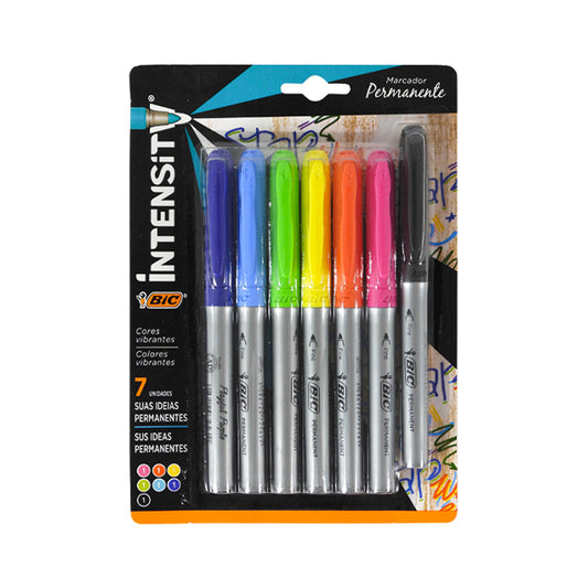 MARCADOR PERMANENTE BIC MARKING PUNTO FINO SURTIDO 6 PIEZAS