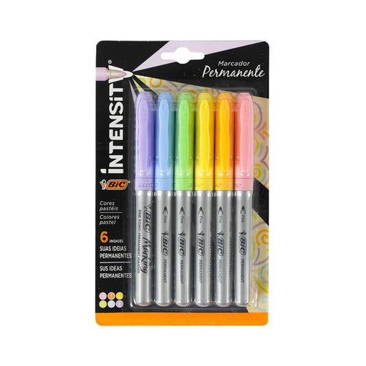 MARCADOR PERMANENTE BIC MARKING FASHION PUNTO FINO SURTIDO 6 PIEZAS