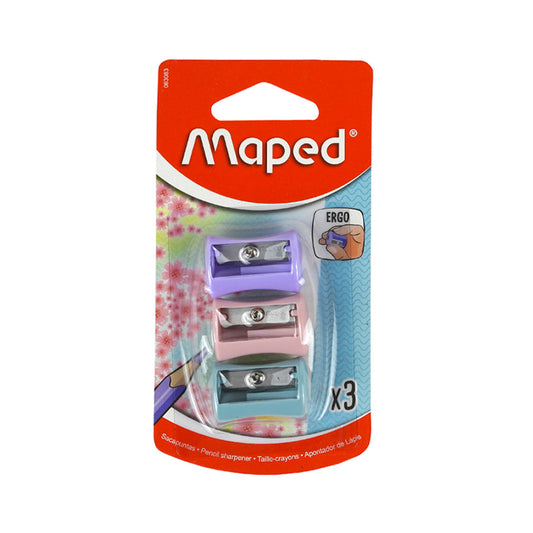 SACAPUNTAS MAPED VIVO FASHION 1 ORIFICIO 3 PIEZAS