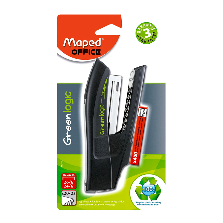 ENGRAPADORA MAPED GREENLOGIC MEDIA TIRA 1 PIEZA + 400 GRAPAS