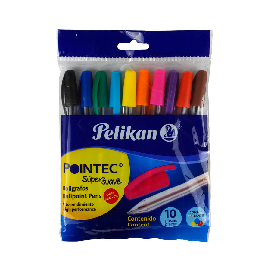 BOLIGRAFO PM PELIKAN POINTEC SUPER SUAVE TINTA SEMI GEL BLISTER C10 PZAS