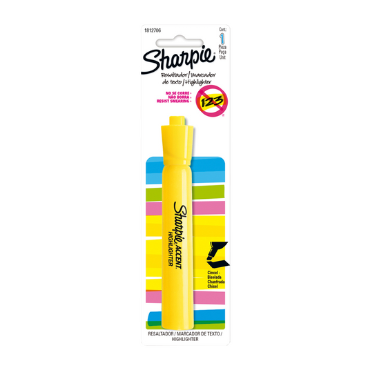 MARCATEXTOS SHARPIE ACCENT TANK GRUESO AMARILLO 1 PIEZA