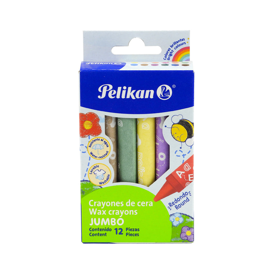 CRAYONES PELIKAN REDONDOS JUMBO 12 PIEZAS