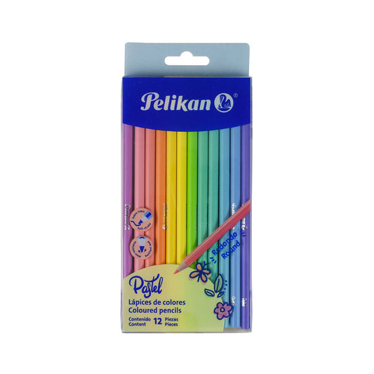 LAPICES DE COLORES PELIKAN PASTEL 12 PIEZAS