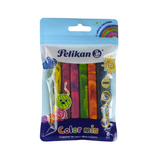 CRAYON PELIKAN COMBINADOS TRIANGULAR JUMBO 6 PIEZAS