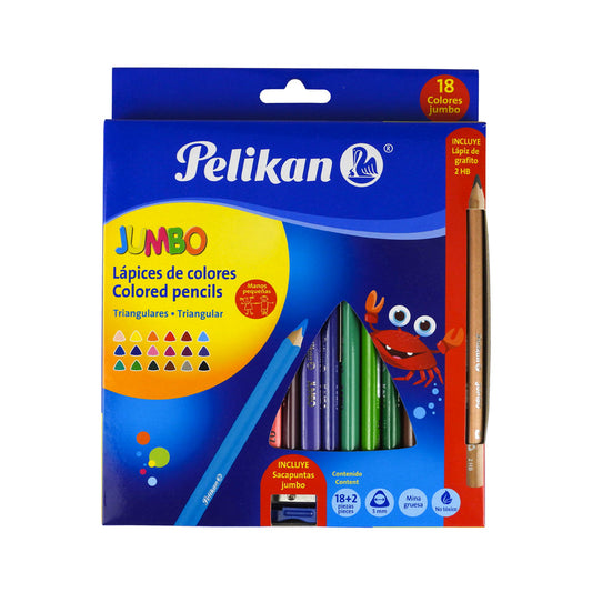 LAPICES DE COLORES T 18 L PELIKAN JUMBO