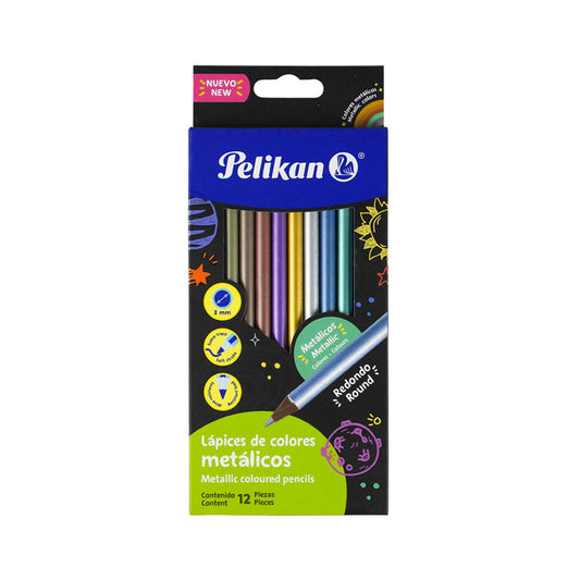 LAPICES DE COLORES PELIKAN METALICO 12 PIEZAS