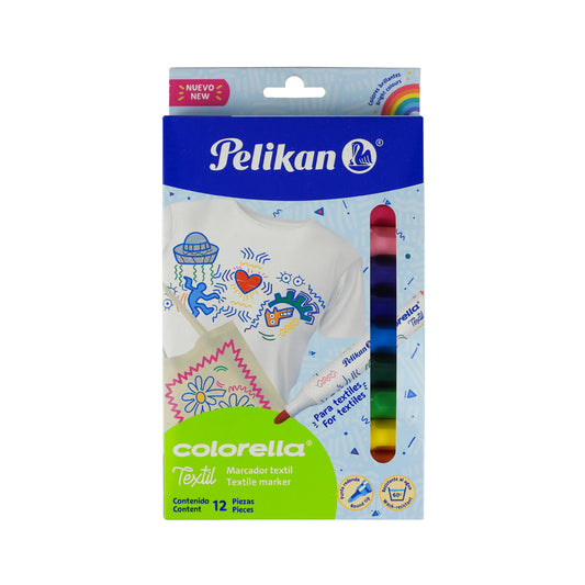 MARCADOR TEXTIL PELIKAN COLORELLA ESTUCHE C12 PZAS