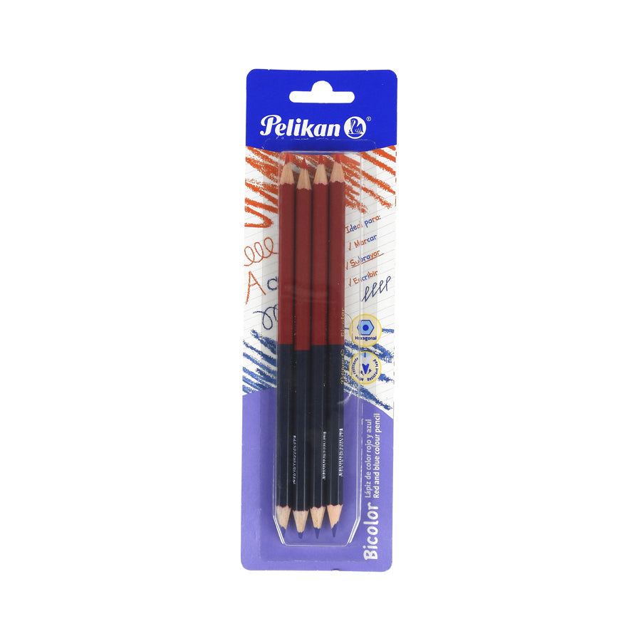 Lapiz Bicolor Pelikan Blister C4 Pzas Paperix