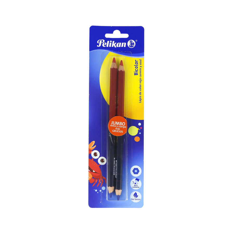 LAPIZ BICOLOR PELIKAN JUMBO BLISTER C2 PZAS