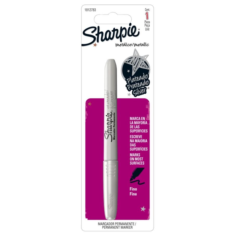 MARCADOR PERMANENTE SHARPIE METALICO PUNTO FINO PLATA 1 PIEZA