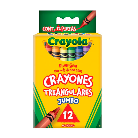 CRAYONES CRAYOLA TRIANGULAR JUMBO 12 PIEZAS