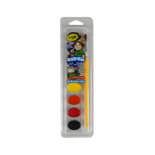 ACUARELA CRAYOLA ESTUCHE C8 PASTILLAS + PINCEL