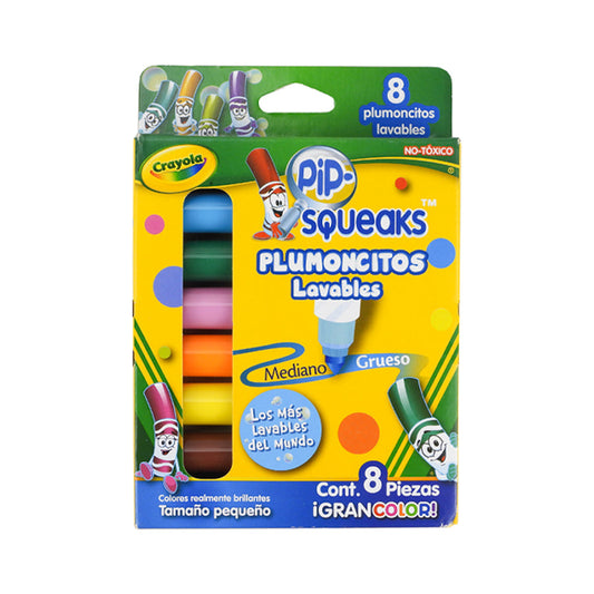 PLUMONCITOS PG CRAYOLA LAVABLES PIP SQUEAKS C8 PZAS