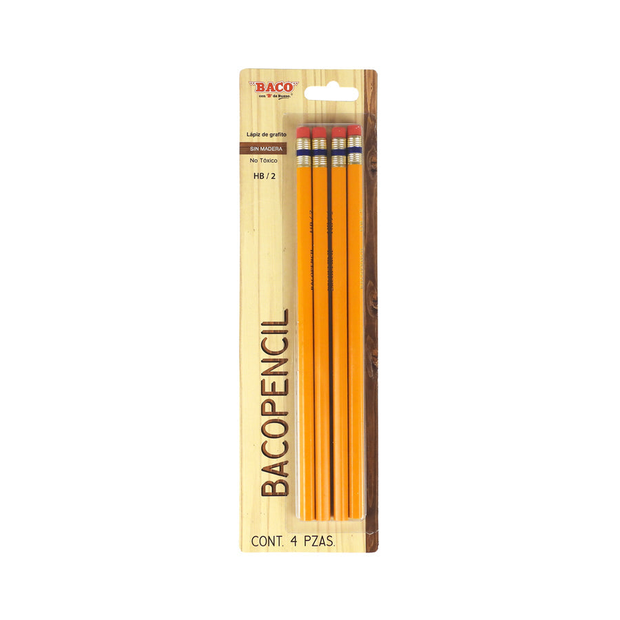 LAPIZ BACO PENCIL HEXAGONAL 4 PIEZAS