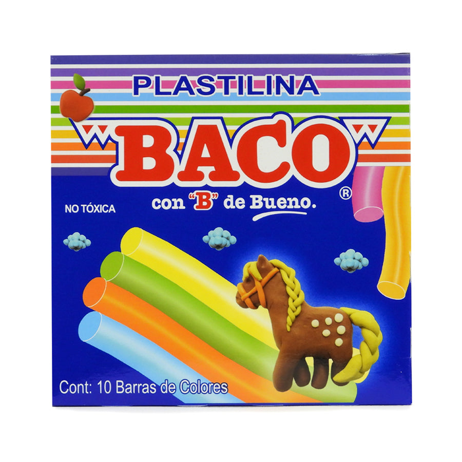 PLASTILINA EN BARRITA BACO COLORES SURTIDOS 10 PIEZAS