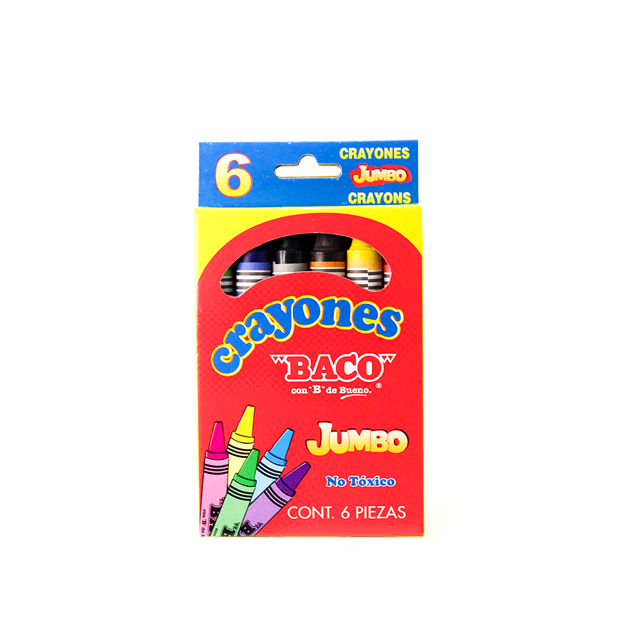 CRAYON BACO REDONDO JUMBO 6 PIEZAS