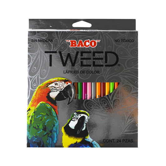 LAPICES DE COLORES BACO TWEED REDONDOS 24 PIEZAS