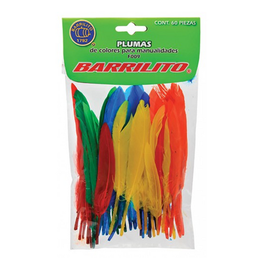 PLUMAS DE COLOR BARRILITO SURTIDO 60 PIEZAS