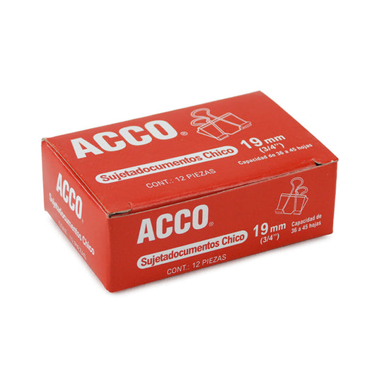 PINZA AGARRAPAPEL ACCO CHICO 19MM C12 PZAS P2462