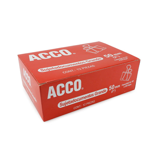 PINZA AGARRAPAPEL ACCO GRANDE 50 MM C12 PZAS