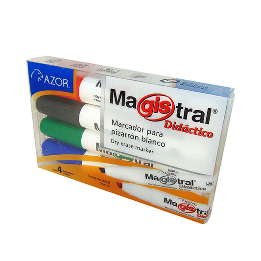 MARCADOR PARA PINTARRON MAGISTRAL DIDACTICO SURTIDO 4 PIEZAS