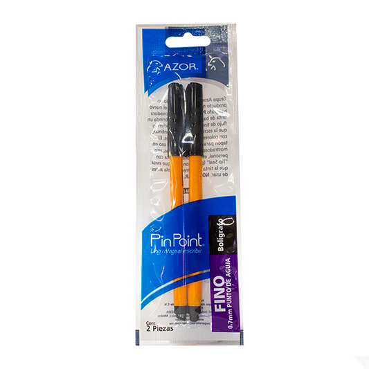 BOLIGRAFO PF AZOR PIN POINT NEGRO BARRIL AMARILLO C2 PZS