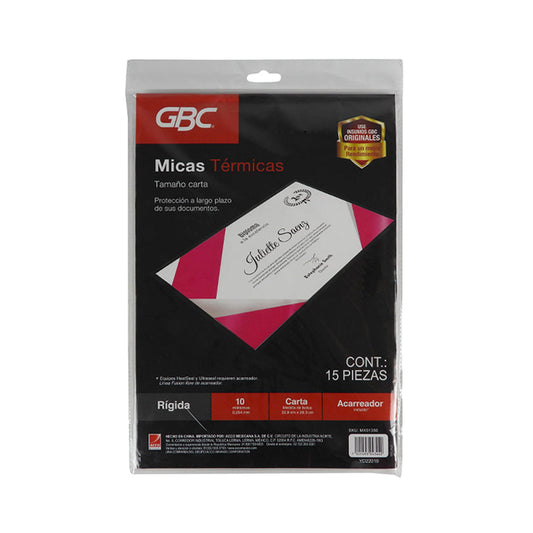 MICA HEAT SEAL GBC T/C 10 MILESIMAS C15 PIEZAS