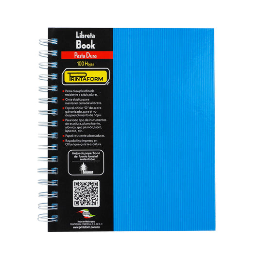 CUADERNO FORMA FRANCESA PRINTAFORM ARCOIRIS PASTA DURA DOBLE ARILLO CUADRO GRANDE 100 HOJAS