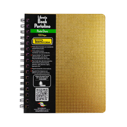 CUADERNO FORMA FRANCESA PRINTAFORM METALICO ROMBO PASTA DURA DOBLE ARILLO CUADRO GRANDE 100 HOJAS