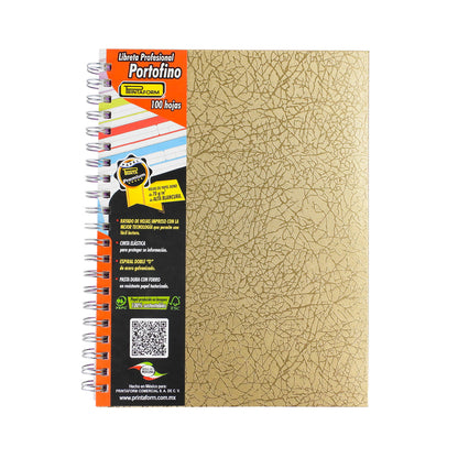 CUADERNO PROFESIONAL PRINTAFORM METALICA INVIERNO PASTA DURA DOBLE ARILLO CUADRO GRANDE 100 HOJAS