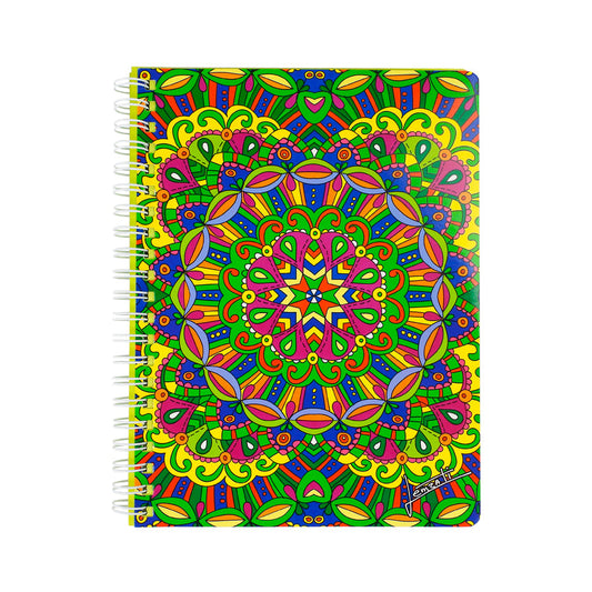 CUADERNO PROFESIONAL PRINTAFORM SEMI RIGIDA MANDALA DOBLE ARILLO CUADRO GRANDE 100 HOJAS