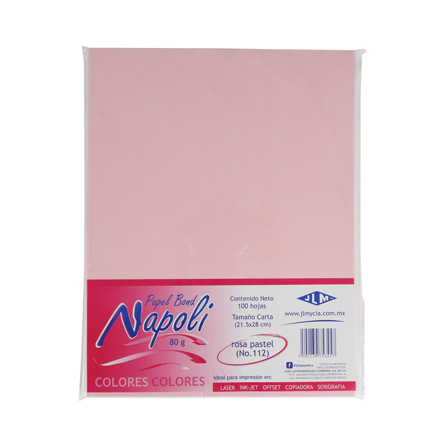 PAPEL BOND NAPOLI CARTA COLOR 100 HOJAS