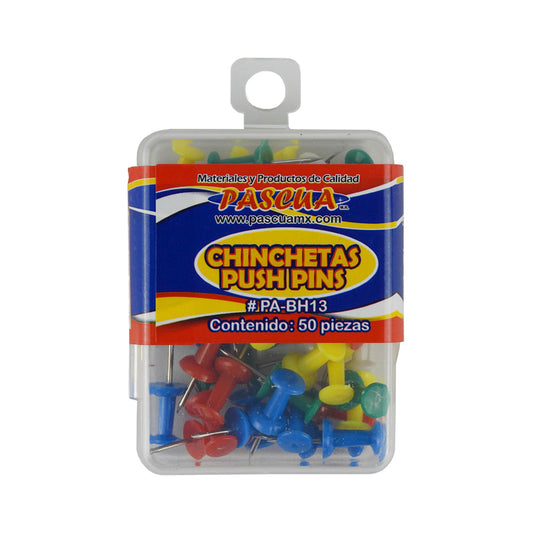 CHINCHETAS PASCUA PLASTICAS PUSH PINS C50 PZAS PA-BH13